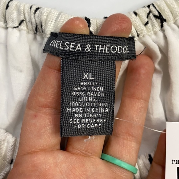 Chelsea & Theodore Linen Blend Off Shoulder Dress NWT XL - Picture 7 of 12